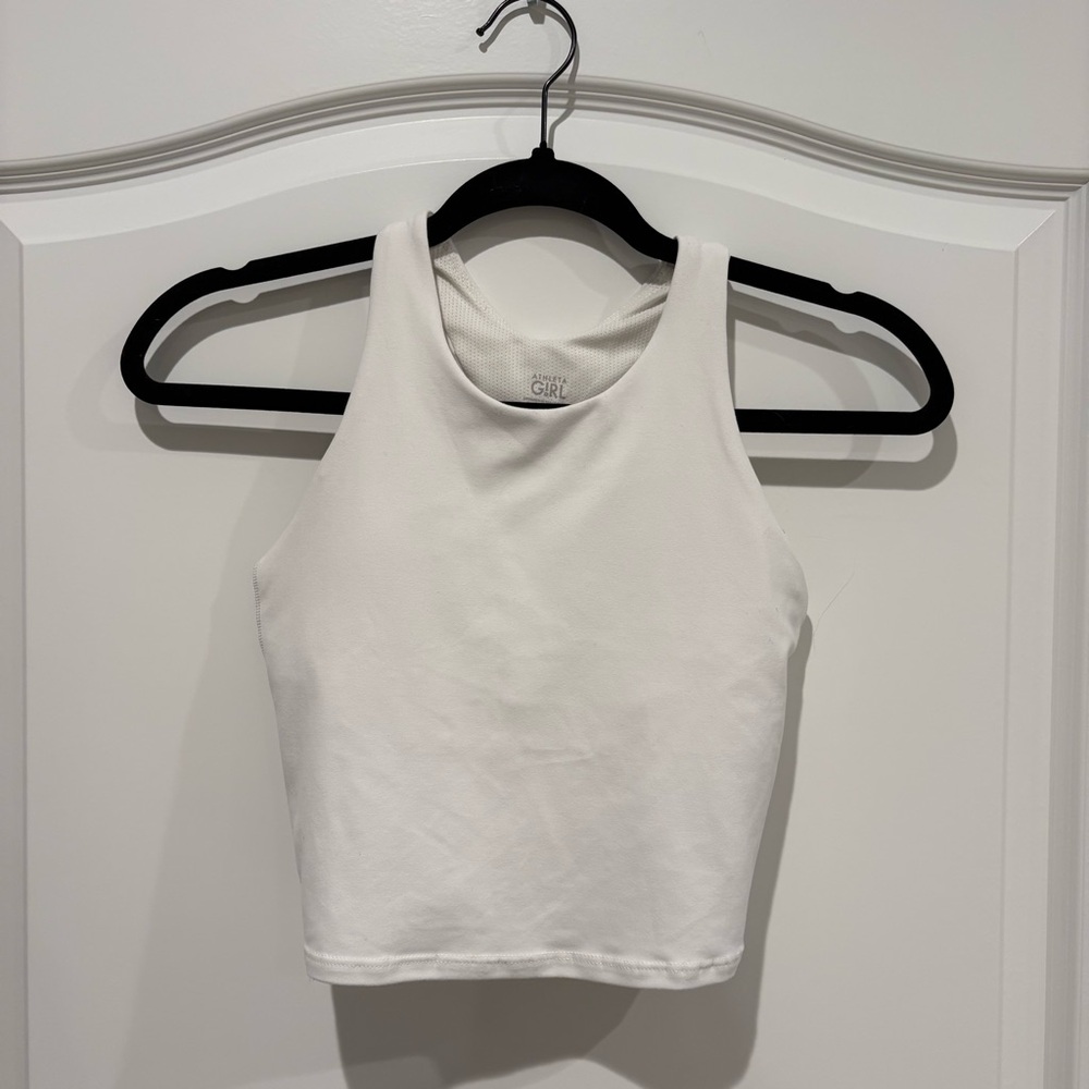 Athleta Ivory Sleeveless Crop Top